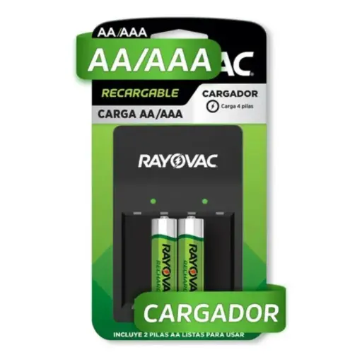 [PS131] Cargador Rayovac con 2 Pilas AA 8hs Easy