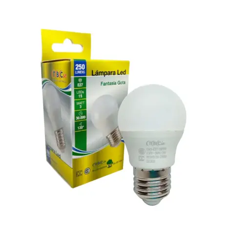 [85272C] Lampara Tbcin Gota 3w Led E27 Luz Calida